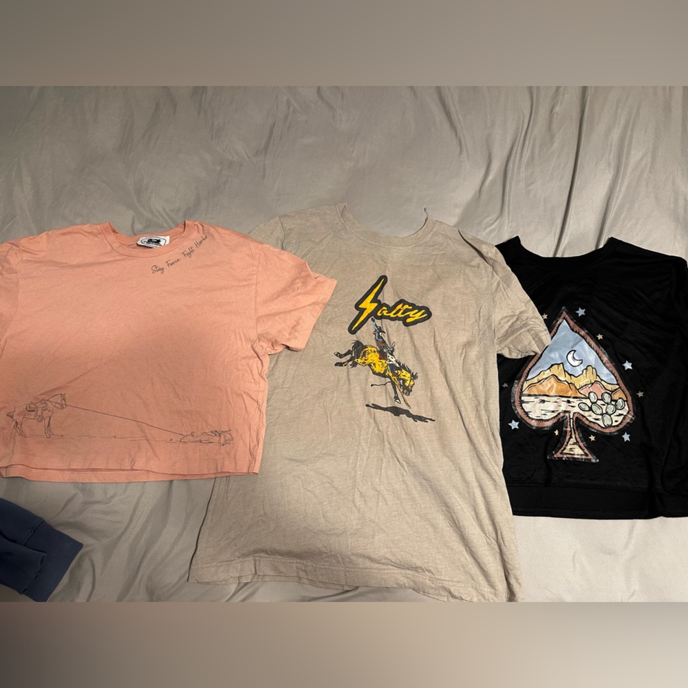 Wrangler Women's Tops - Peach, Beige, Blue and Black